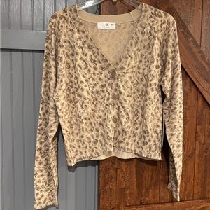 Tavi animal print cropped cardigan NWT